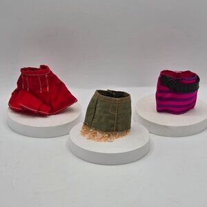 Vintage Barbie Doll Clothing Mini Skirt Collection Red Olive Pink